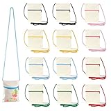 OUTALIZ Stoffbeutel zum Bemalen, 12 Stück Klein Stoffbeutel mit Reißverschluss, 17x12,5cm DIY Blanko Umhängegeldbeutel, DIY Bunte Brustbeutel, Taschen zum Bemalen, für Party, Feier