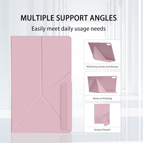 Image of Magnetic Case for Samsung Galaxy Tab S11 Ultra 14.6 Inch 2025 - Model SM-X930 /SM-X936 Tablet with S-Pen Holder, Auto Wake /Sleep Smart Tablet Cover, Pink