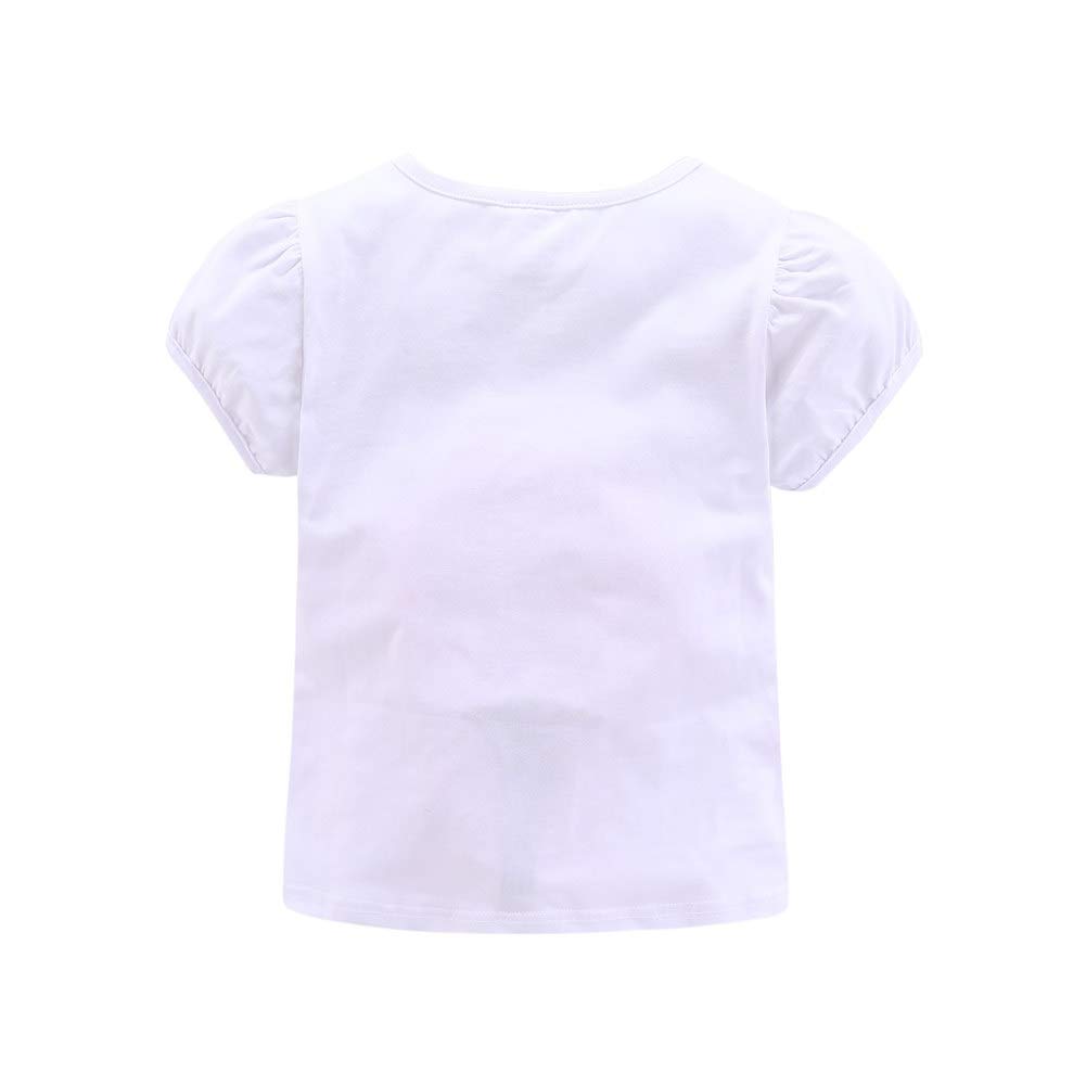 LittleSpring Baby Girls Outfits Summer Cute Short Sleeve Flower Tutu Skirt Set for Kids Pink 12-18 Months