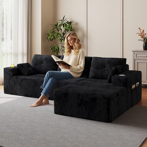 109" Boneless Couches for Living Room, Modular Sectional Sofa with