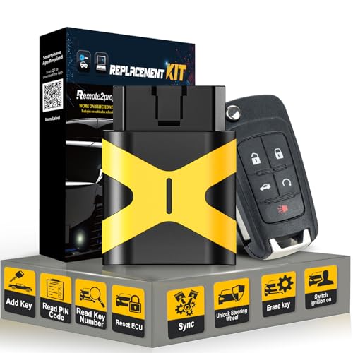 Remote2program Self Programmable Car Key/Bluetooth/Paring with Smarthphone and Porgrammable Keyless Entry Replacement for Chevy with FCC: OHT01060512 (5 Buttons)