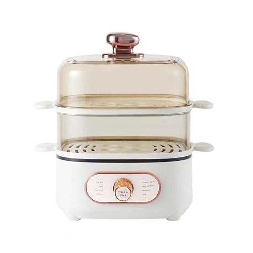 TYQMYSM 10.5L Electric Steamer, 1200W Dual Layer Visible Steaming Tray & Detachable Hot Pot Base,Steamer for Seafood Meat Vegetable Noodle Rice Egg Custard