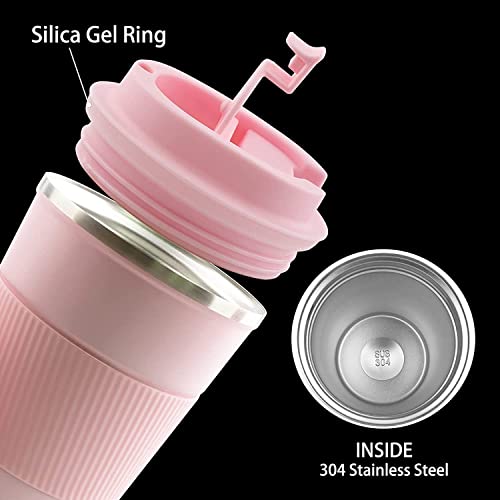 Image of YELONA Light Green 510 ML Insulated Stainless Steel Coffee Tea Tumbler for Hot Cold Beverages Portable Travel Mug Leak Proof Sipper Lock Lid Thermos Multipurpose for Home Office Gifts