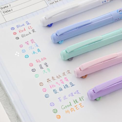 Bolígrafos de colores de 5 piezas con tres funciones en uno de plástico resistente 3
