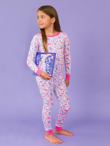 RuffleButts SoftSnooze Viscose from Bamboo Girls Ruffle Long Sleeve Pajama Set - Sweetie-saurus Kids, 5/63