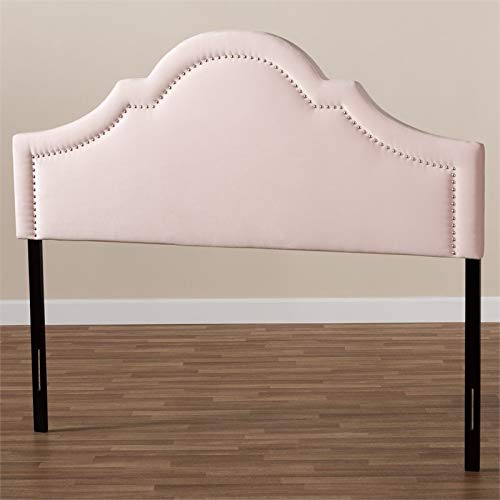 Bowery Hill Velvet And Wood Queen Headboard In Light Pink #TOP4
