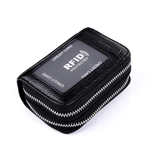 HOUSON Kreditkartenetui Geldbörse Kreditkartenhülle aus echtem Leder mit RFID Schutz Damen 10 Kartenfächer Kleine