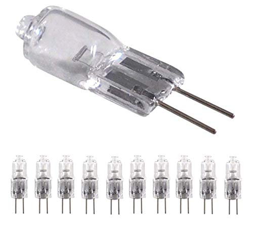 CTKcom T3 JC Type, G4 Bi-pin Base Halogen Light Bulbs, 20 Watt 12 Volt,Clear, T3 JC Lamp,(10 Pack)