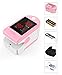 Concord Basics Fingertip Pulse Oximeter - Blood Oxygen Saturation Monitor with Carrying Case, Batteries, Silicone Cover & Lanyard - Easy to Use, Accurate SpO2 & Pulse Measurement (Pink)