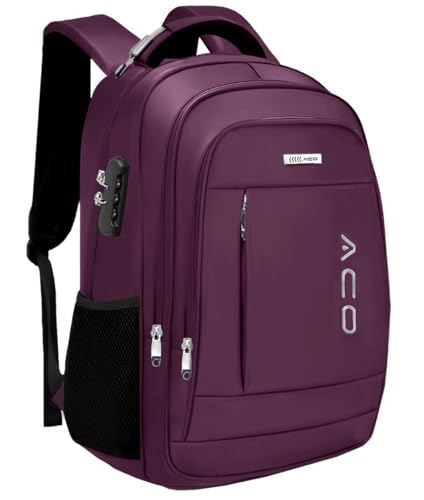 Mochila Notebook Masculina Feminina Antifurto Executiva Saída Fone de Ouvido e USB Urbana Dia a Dia Faculdade Trabalho Escola Reforçada Semi Impermeavel Resistente (Lilás)
