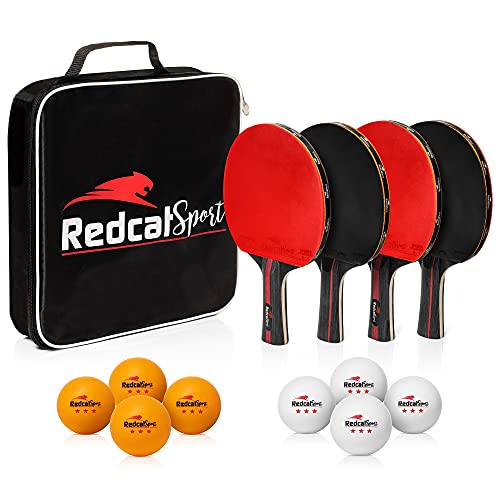 Ping Pong Paddle Set Of 4 Rackets With 8 Balls - This Table Tennis Paddles Set With Accessories And Portable Carry Case Is Perfect For Professional Play And Amateurs - For Indoor Or Outdoor Use #TOP1