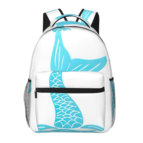 KoNsev Mochilas de cola de sirena para niñas y niños, a la moda, casual, para viajes, universidad, profesor, Negro, Taille unique