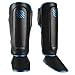 Sanabul Essential Kickboxing Shin Guards with Hook & Loop Straps Shin Pads for MMA Muay Thai and Martial Arts - Metallic Blue, S/M