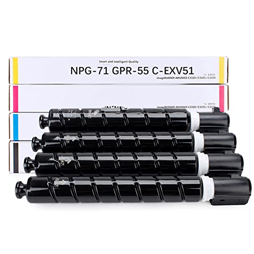Cartucho de toner NPG-71 GPR-55 C-EXV51 compatível para Canon IR-ADV C5535/5540/5550/5560 4 Pack(BCM