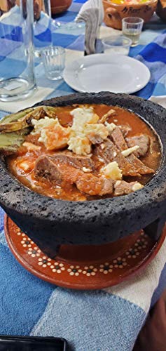 Genuine Handmade Mexican Mortar and Pestle, Molcajete de Piedra Volcanica Mexicana, Perfect for Homemade Salsas, Guacamole, and other Molcajete Plates | Made in Mexico (8 IN)