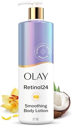 Olay Body Lotion for Women, Smoothing with Retinol Serum, Visibly Smoother Skin, 24hr Moisture & Hydration, Fast Absorbing Formula, Vitamin B3 Complex, For All Skin Types, 17 fl oz