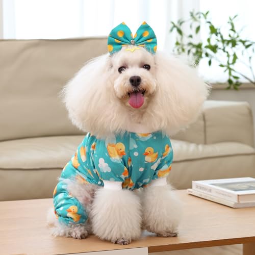 Image of CuteBone Small Dog Pajamas Shirt Stretchy Summer Puppy Pjs Soft Cat Onesies Pet Clothes for Daily Wear DA26M