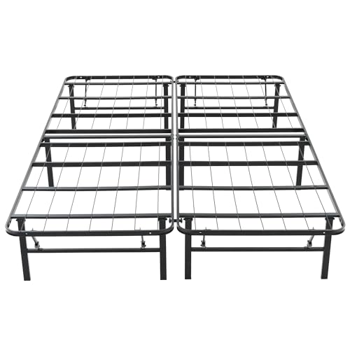 Image of Hercules Folding Metal Bed Frame, 14 Inch Platform Mattress Foundation, King
