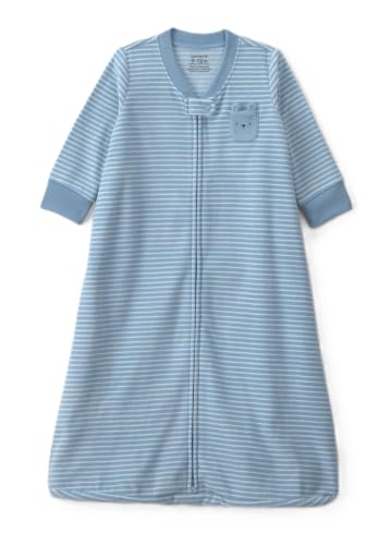 Image of Carter's Unisex Baby Sleep Bag (3-6 Months, Blue Bear) | Soft fleece wearable blanket with loose fit, long sleeves, and cozy warmth for comfortable naps and bedtime