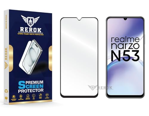 Image of Gorilla Tempered Glass Screen Protector Compatible with Realme Narzo N53 [Pack of 1] | Edge-to-Edge, Bubble-Free, Case Friendly, Easy Installation Kit