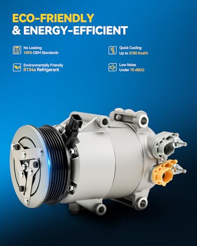 Image of PHILTOP YCC452 NEW Air Conditioner AC Compressor with Clutch for Ford Fiesta 2017-2019, 2014-2016 1.6L /1.6T