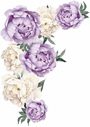 Amazon.com: Flower Wall Decals, Peonies Flowers Wall Decals Self ...