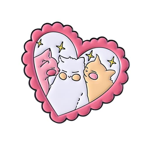 Lovely Animal Theme Alloy Pin with Clasp Fashionable Decoration for Jackets Bags Hats Trendy Cats Brooch Girls