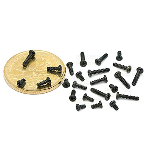 BOL-18388 M1 M1.2 M1.4 Screw Round Head Self-Tapping Screw Pan Head Machine Bolts Zinc 100PCS-(Dims: M1.4x7mm)