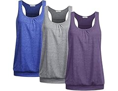 3pcs- Blue+dark Purple+light Grey