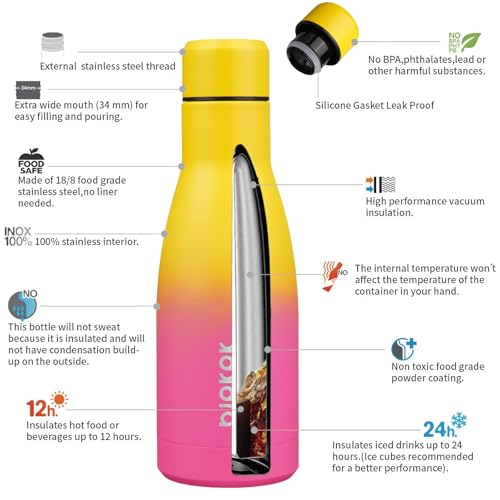 Image of BJPKPK 12 oz Small Mini Water Bottle, Insulated Stainless Steel Flask
