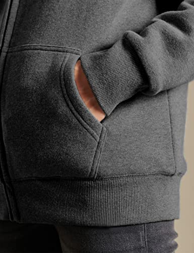 Yeokou Women's Casual Full Zip Up Sherpa Lined Hoodie Sweatshirt Jacket Coat (Small, Dark Grey) #TOP6