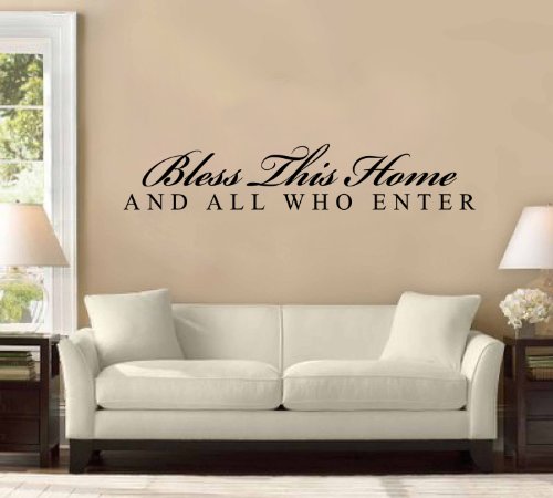 48" Bless This House and All Who Enter Large Wall Decal Sticker Home Decoration Décor Kitchen Dining Room Entry