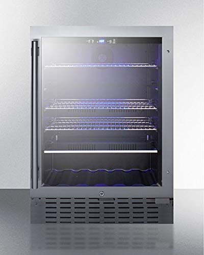 Summit SCR2466B 24'' Wide Built-in Cooler with RHD Glass - Black
