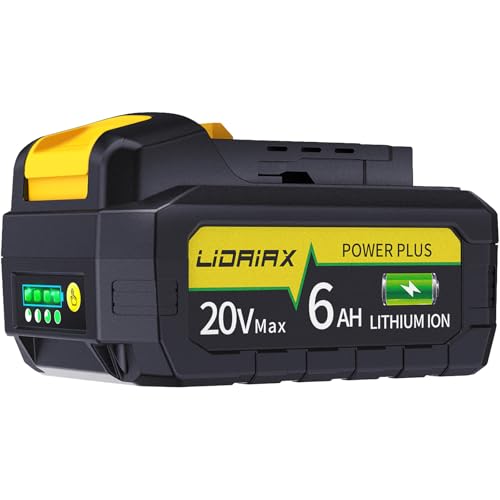 Image of 1 Pack 100% True 6.0Ah Capacity Lithium Ion Replacement Battery for DW 20V Max Battery, High Power Cell for DCB200 DCB201 DCB203 DCB204 DCB207 DCB181 DCB180 DCD /DCF /DCG Series Tools