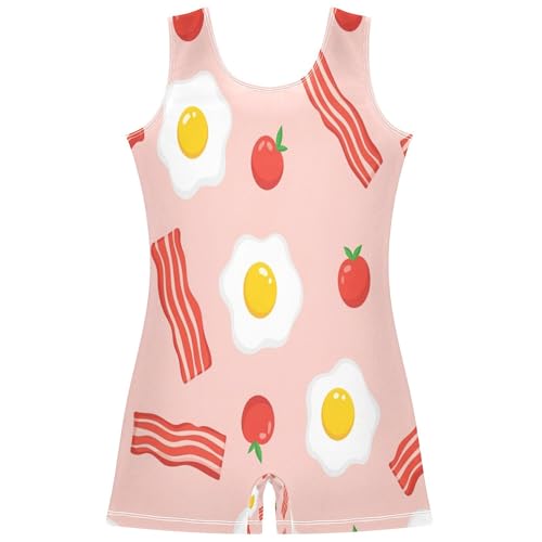 Exnundod Gymnastics Leotards for Girls Breakfast Bacon Eggs...