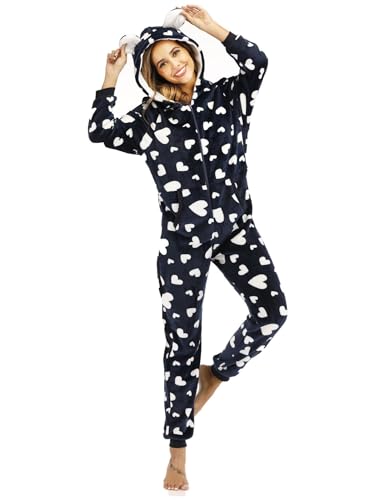 BERDITH Jumpsuit Onesie Damen Schlafoveralls Weihnachten mit...