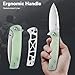 SENCUT Sachse Pocket Knife Folding Knife for EDC, Natural G10 Handle Satin 9Cr18MoV Blade Foldable Small Knife with Clip, Button Lock Everyday Carry Knife for Men Women Indoor Outdoor Gift S21007-4