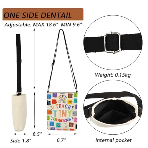 MBMSO Pre-K Teacher Gifts I Teach Tiny Humans Crossbody Bag Preschool Daycare Teacher Appreciation Gifts Nursery Teacher Bag3