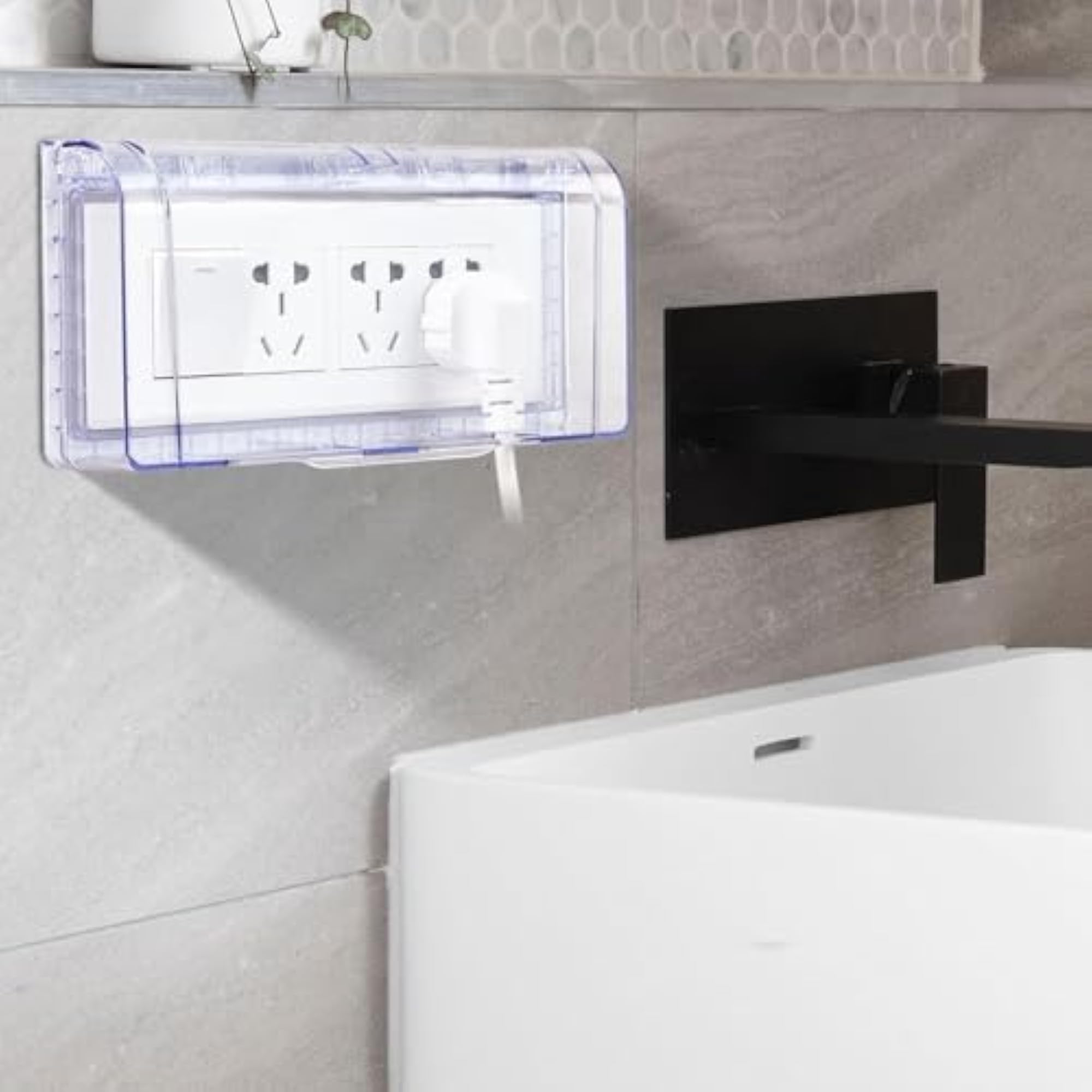 118 Type Adhesive Socket Protective Cover Wall Switch