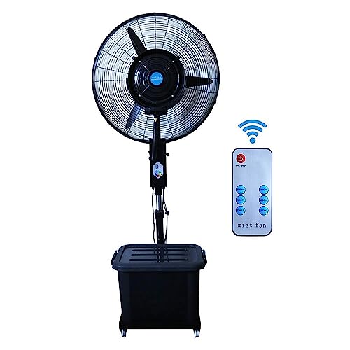 Ventilador De Refrigeración De 76 Cm (30 Pulgadas), Humidificador De Pie Con Vapor Frío, Ventilador Oscilante Para Exteriores Con 3 Velocidades, Oscilación De 90°, Altura Ajustable Con Control Remoto