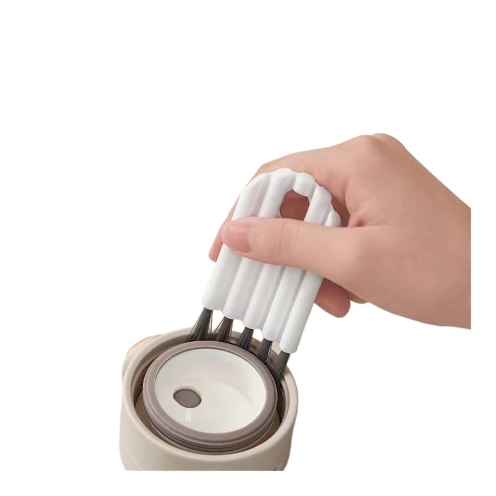 Sunrrafck White 2Pcs Multifunctional Gap Cleaning Brush Set, Portable Mini Crevice Scrubber Tool, Household For Keyboard, Cup Lid, Bottle Groove