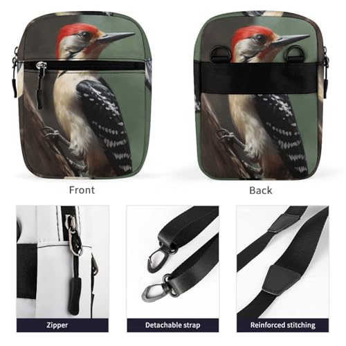 Personalized Small Crossbody Bag Water Resistant Messenger Bags Mini Woodpecker Printing SlingBag For Men Women3