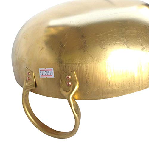 Thai Premium Wok Brass Pan Home Cooking Foods And Dessert For Thai Chinese Japanese Korean Restaurant Durable Great Heat Control (12") #TOP1