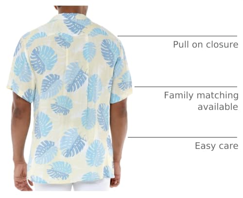 Image of Hawaii Hangover Family Matching Hawaiian Clothes, Pacific Palm Cream | Family matching Hawaiian outfits, Pacific Palm Cream, lightweight rayon, machine washable, tropical leaf print, luaus
