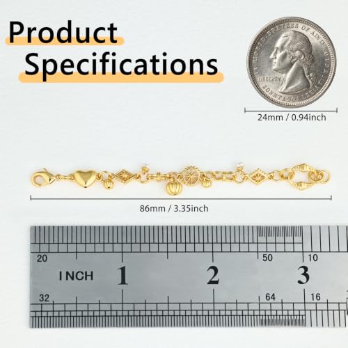 Gold Necklace Extender for Women, 18K Gold Plated Chain Extenders, 3" inch by VANBARIS - Used condition - Image 2
