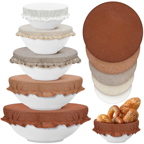 Patelai 10 Pcs Bowl Covers Reusable in 5 Size Stretch