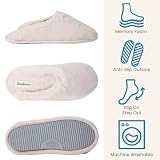 Dearfoams womens Bailey Plush Furry Scuff Slipper, Dusty Pink, M