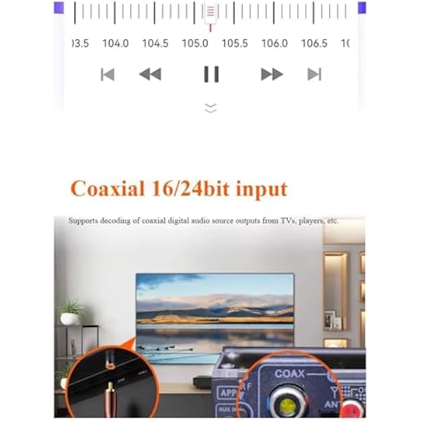 Dekoder audio HIFI 5.3 odbiornik audio Bluetooth 5.3 odbiornik audio 24bit 48 kHz bezstratne dekodowanie odtwarzanie USB Wbudowany OPA2134 OpAmp