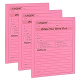 PATIKIL 3 Pack While You were Out Message Pad, 4.25 x 5.5 Sticky Notes Notepads 50 Sheets Per Pad Memo Phone Message Pads for Office, Hot Pink