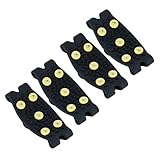 VILLCASE Crampones Antideslizantes para Zapatos y Botas 2 Pares de Cubrezapatos 5 Dientes Amarillos de TPE Crampones para Nieve y Tracción Exteriores Ideales para Senderismo y